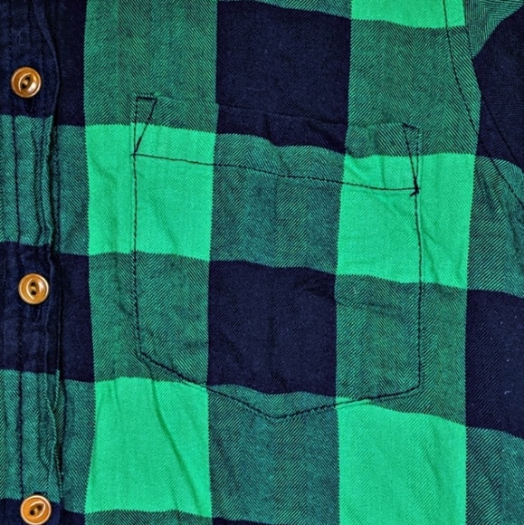J. Crew Boy Shirt Emerald Buffalo Check - Picture 3 of 8